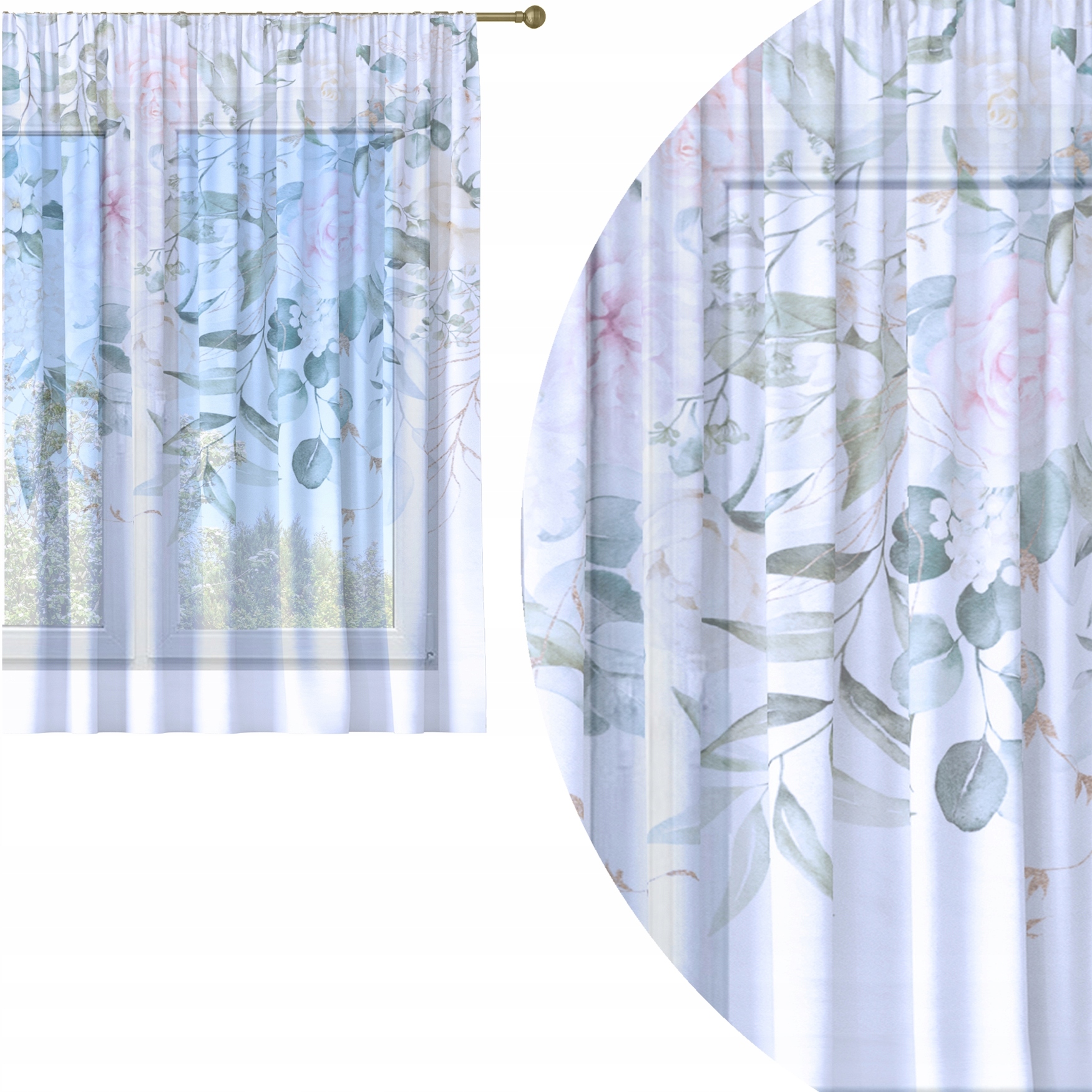 

Firana Gotowa 300x150 Woal Barwiona Wzór Na Żabki