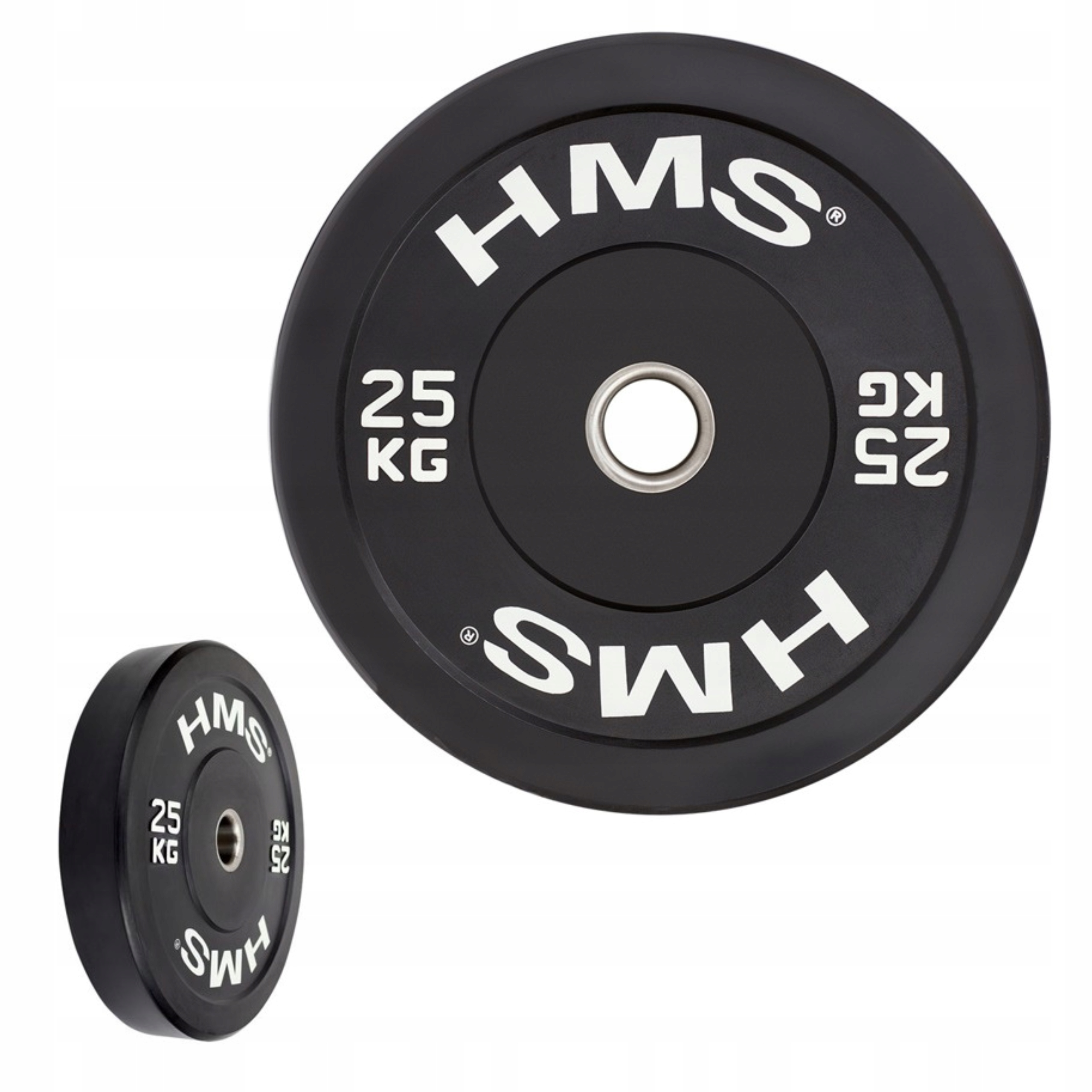 Czarny talerz olimpijski bumper 25 kg Hms