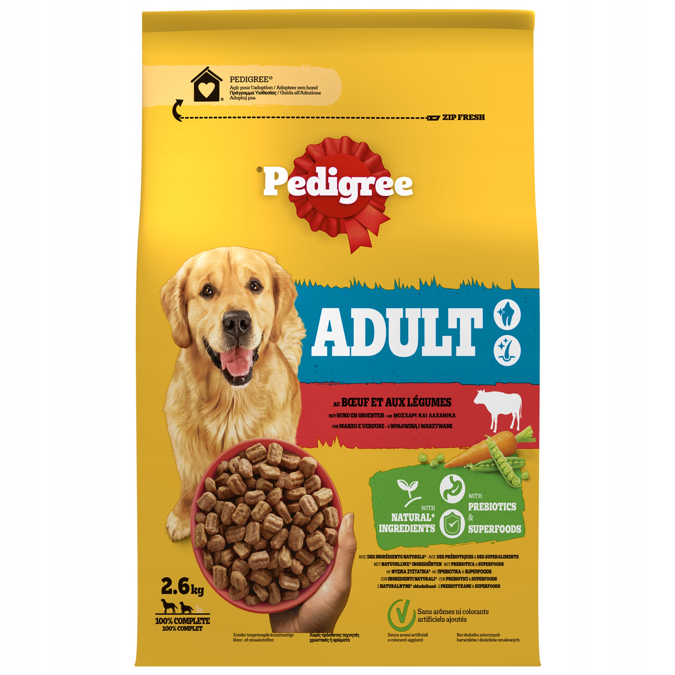 Levně Pedigree Adult suché krmivo s hovězím masem a zeleninou 2,6 kg