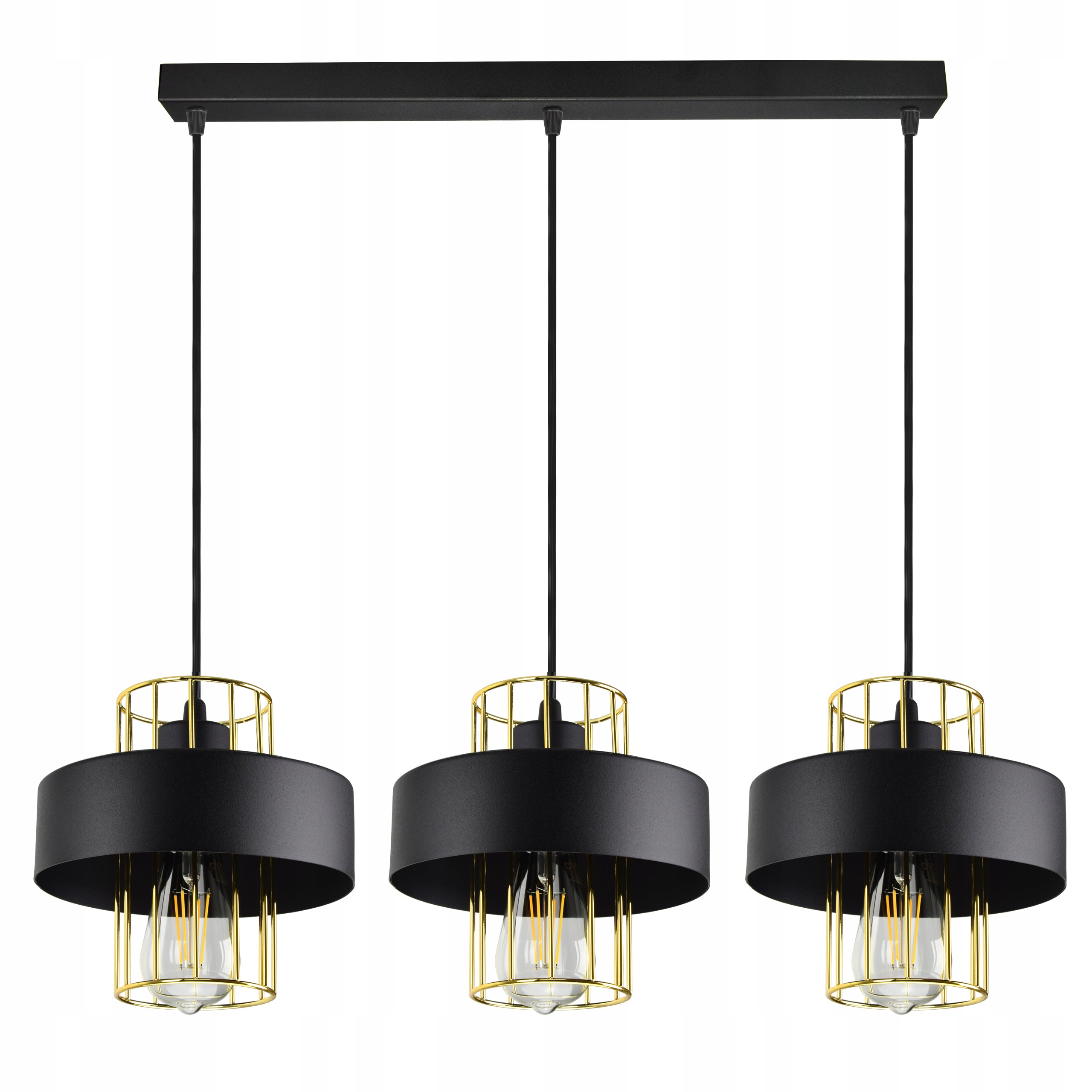 

Lampa Wisząca Żyrandol Plafon Czarny Biały Loft