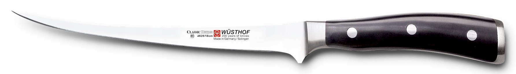Nôž na filetovanie Wüsthof Classic Ikon 1040333818 18 cm 58 Hrc pružný
