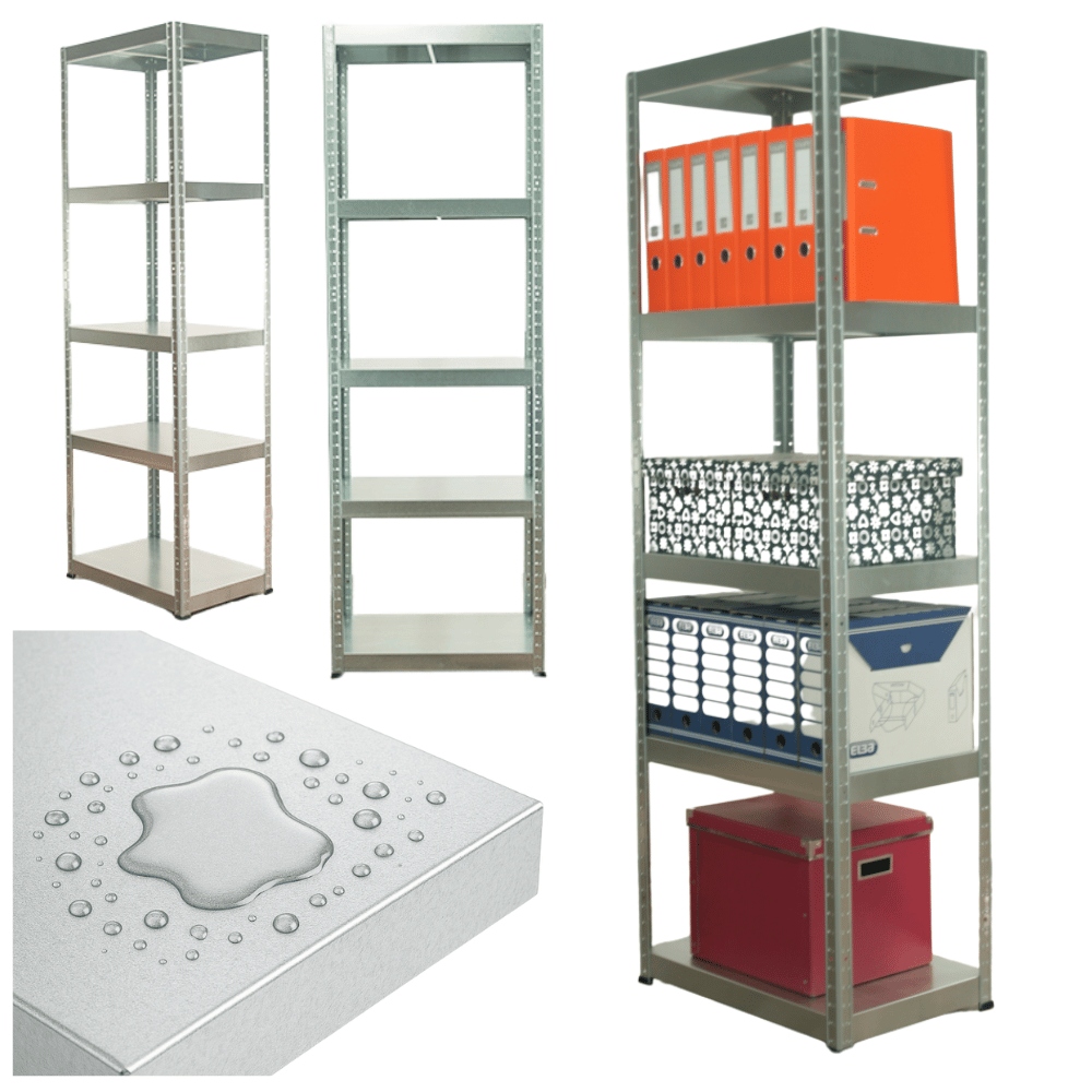 Celokovový regál 180x60x40, dielenský stojan, regál, zinkovaný sklad