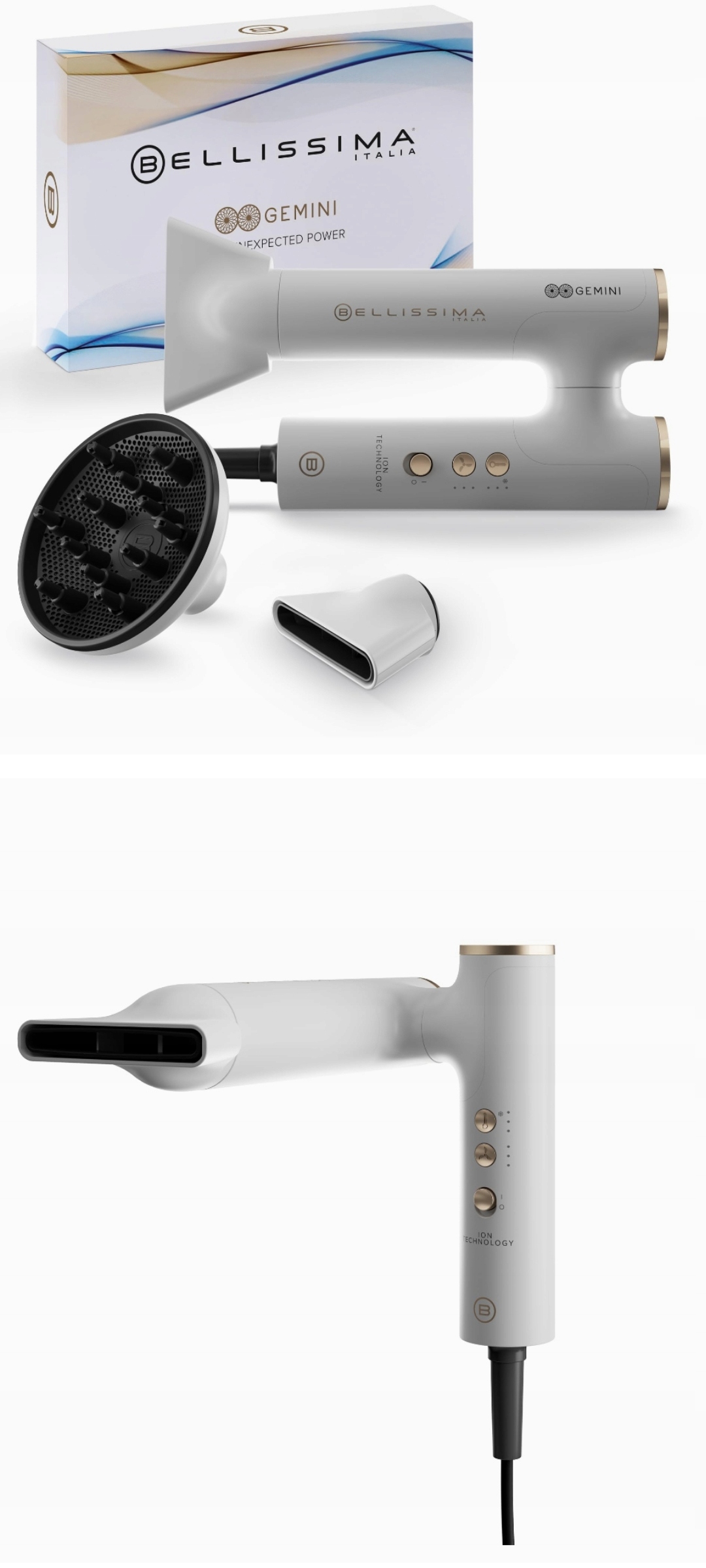 Fén na vlasy Bellissima, 11918, Gemini, digitální motor, s otočným