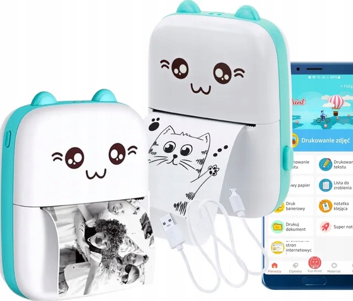 MINI DRUKARKA TERMICZNA DRUKUŚ C9 NIEBIESKA Producent Inna