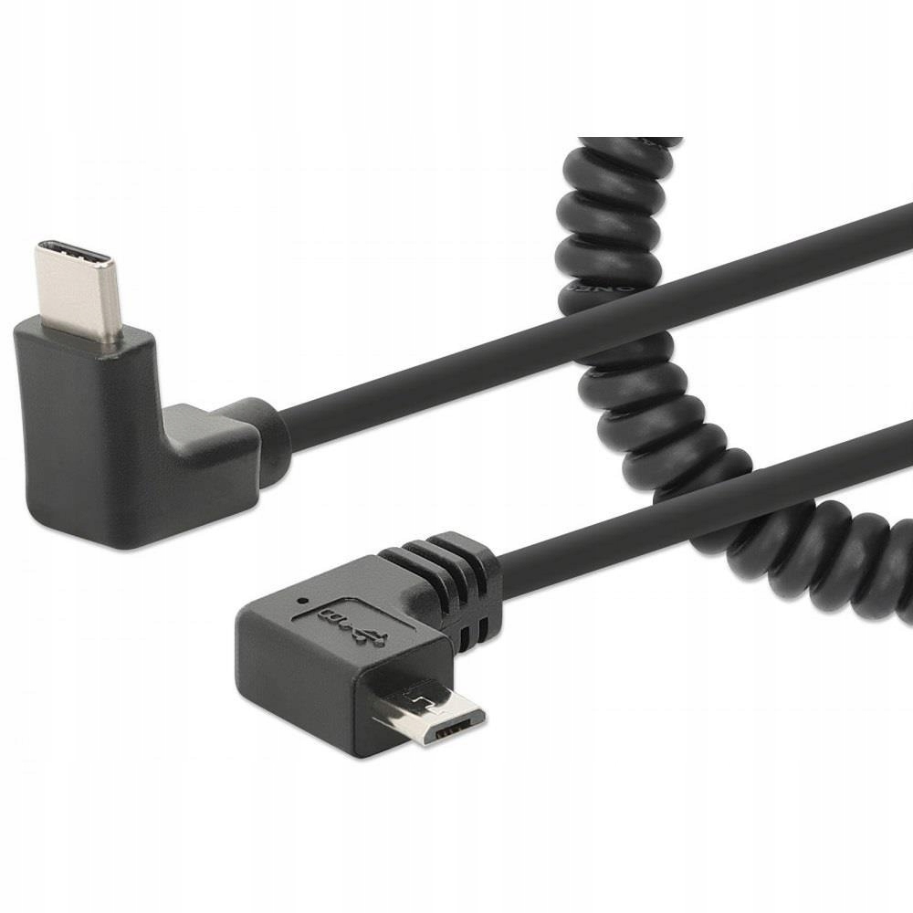 Kabel zasilający Manhattan USB-C/Micro-USB 3A do s