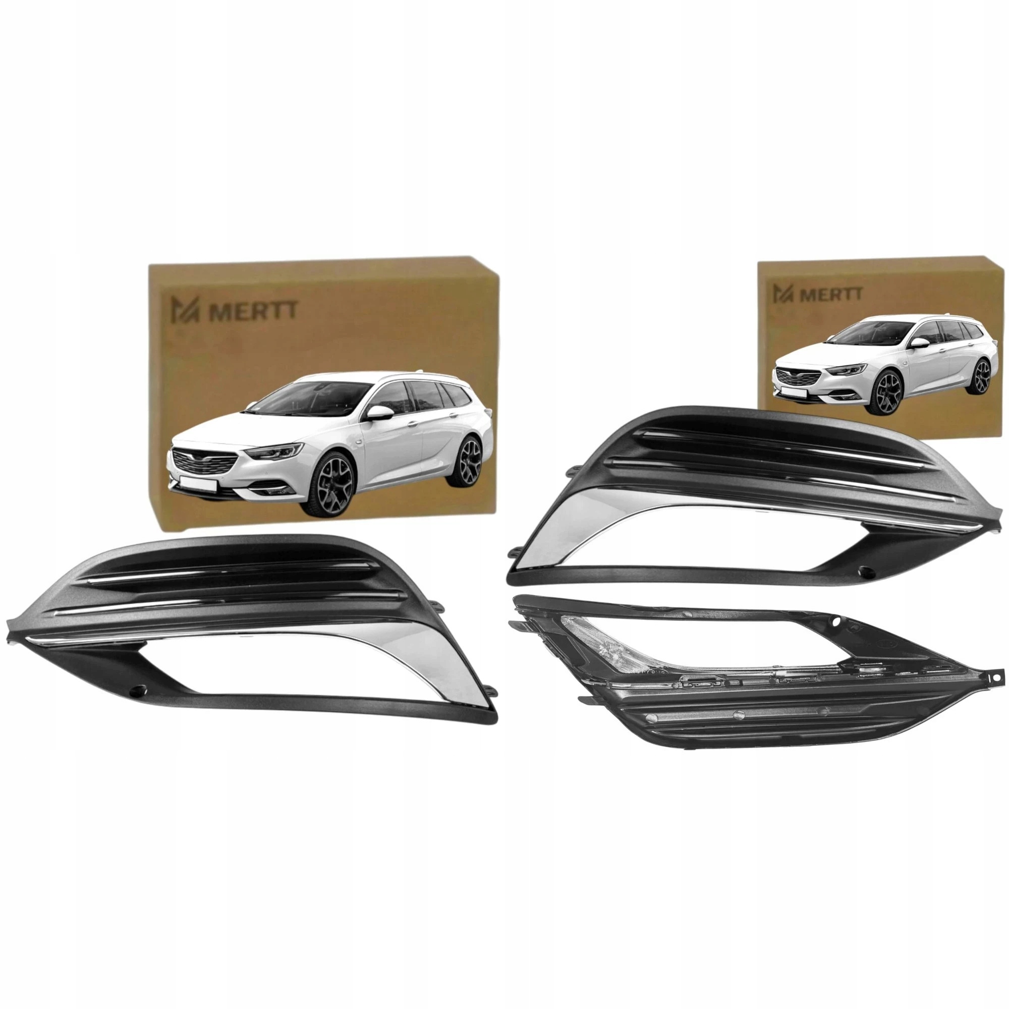 Opel Insignia 2017- Atrapy Mřížky Nárazníku Halogenů Lišta Chrom Komplet