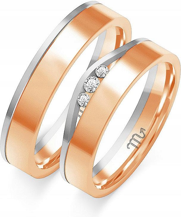 Zlaté snubní prsteny pro novomanžele svatba 585, 8 9 10, moderní model gravírování