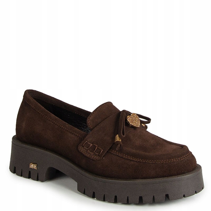Karino 5950 Hnědé Kožené Mokasíny S Ozdobou 37