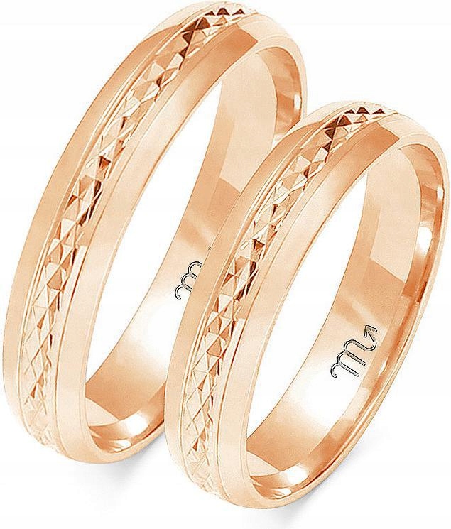 Prsteny z růžového zlata pro svatba 585 vel. 14 15 16 model pro ni