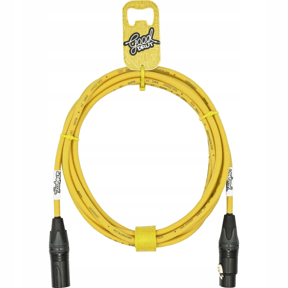 GoodDrut mikrofonní kabel Xlr-m Xlr-f 3 m žlutý