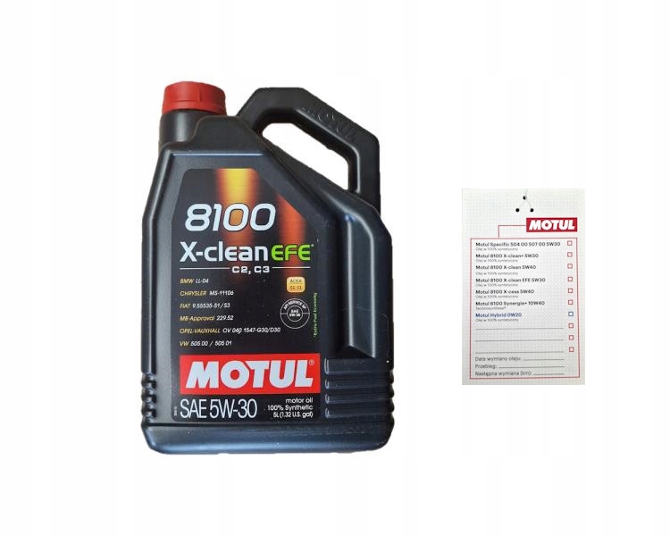 Olej silnikowy Motul 8100 X-clean Efe 5W30 5L LL-04 229.52 Zawieszka