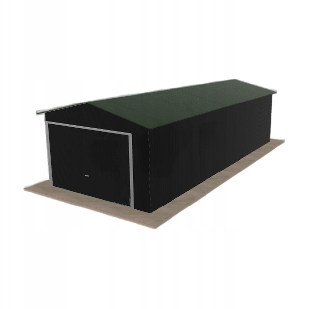 Plechová garáž 3.5 x 8.5 m jednopolohová, dvoupolohová, černá