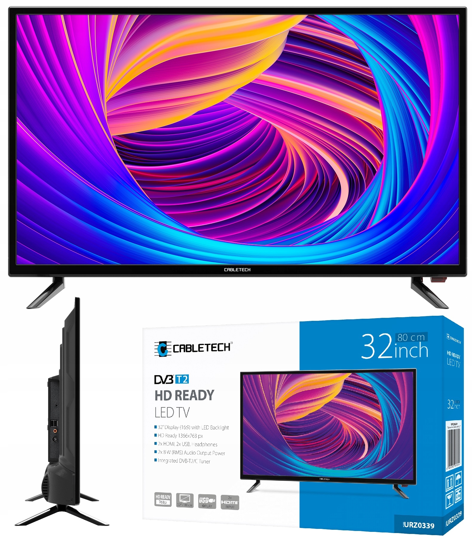 TELEWIZOR D-LED 32'' CABLETECH ELEGANCE HD DVB-T2