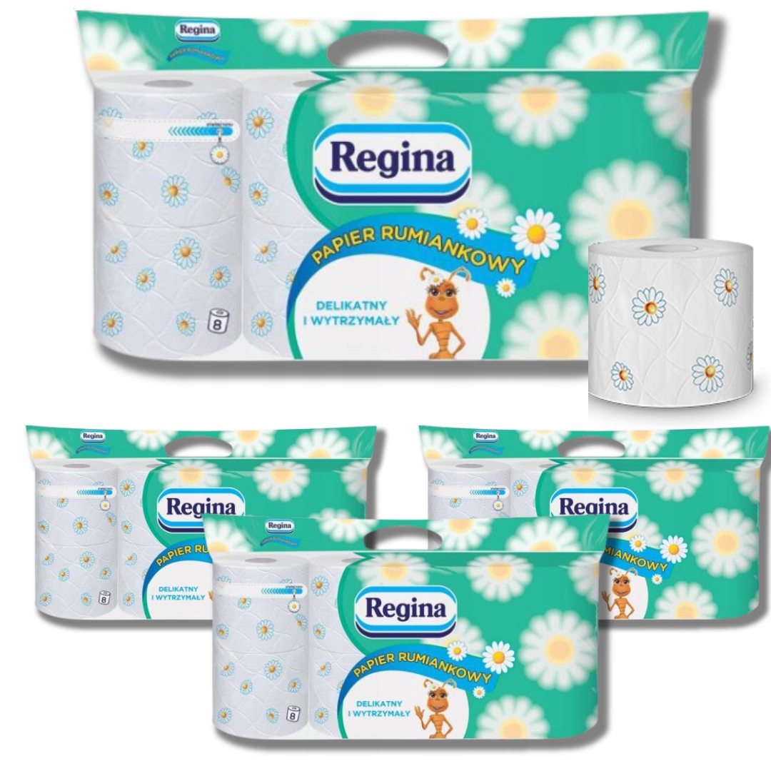 Papier Toaletowy Regina Rumiankowy 3 warstwy Miękki Zapachowy 8 Rolek x 4