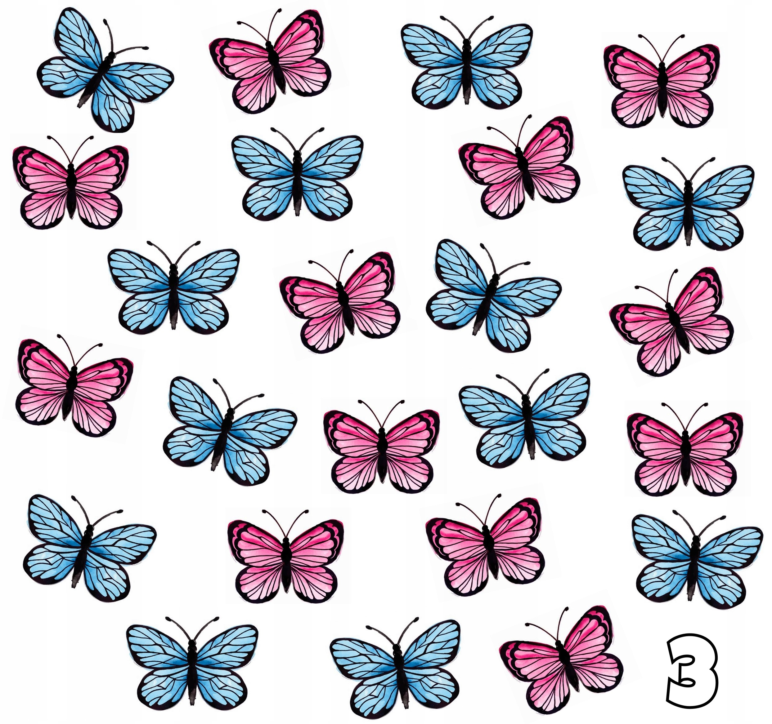 WAFLOWE MOTYLE 3D MOTYLKI WZORY DEKORACJA NA TORT Rodzaj ozdoby waflowe