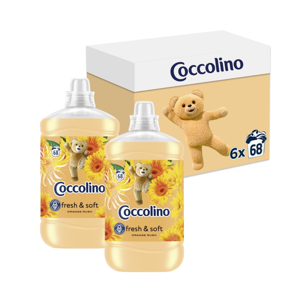 Zestaw 6X Coccolino Fresh & Soft Orange Rush PłYN Do PłUKANIA Tkanin 1700ML