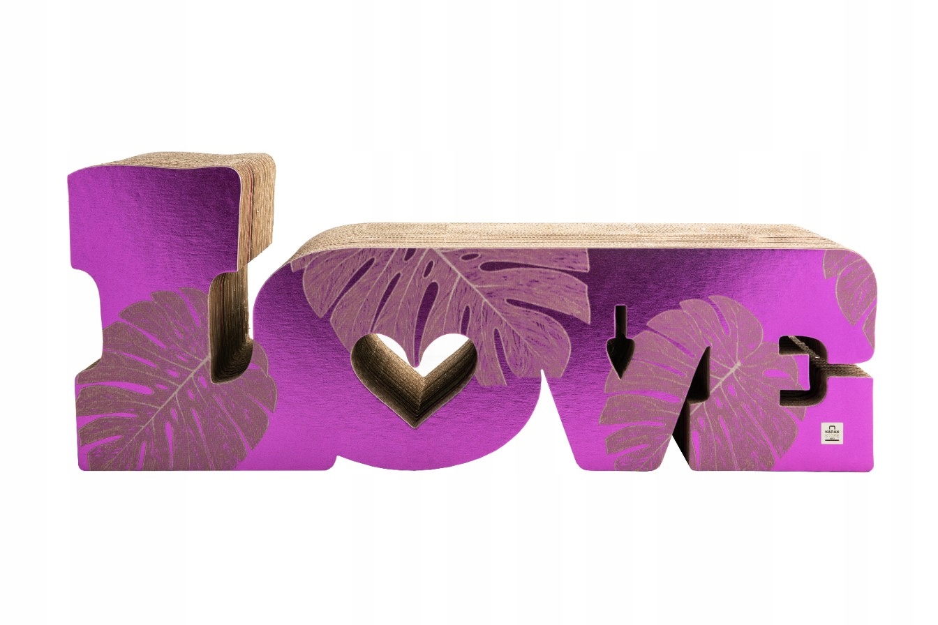 Levně Škrabadlo pelíšek Pro Kočky Premium Love Pink Leaf škrabadlo pro kočky