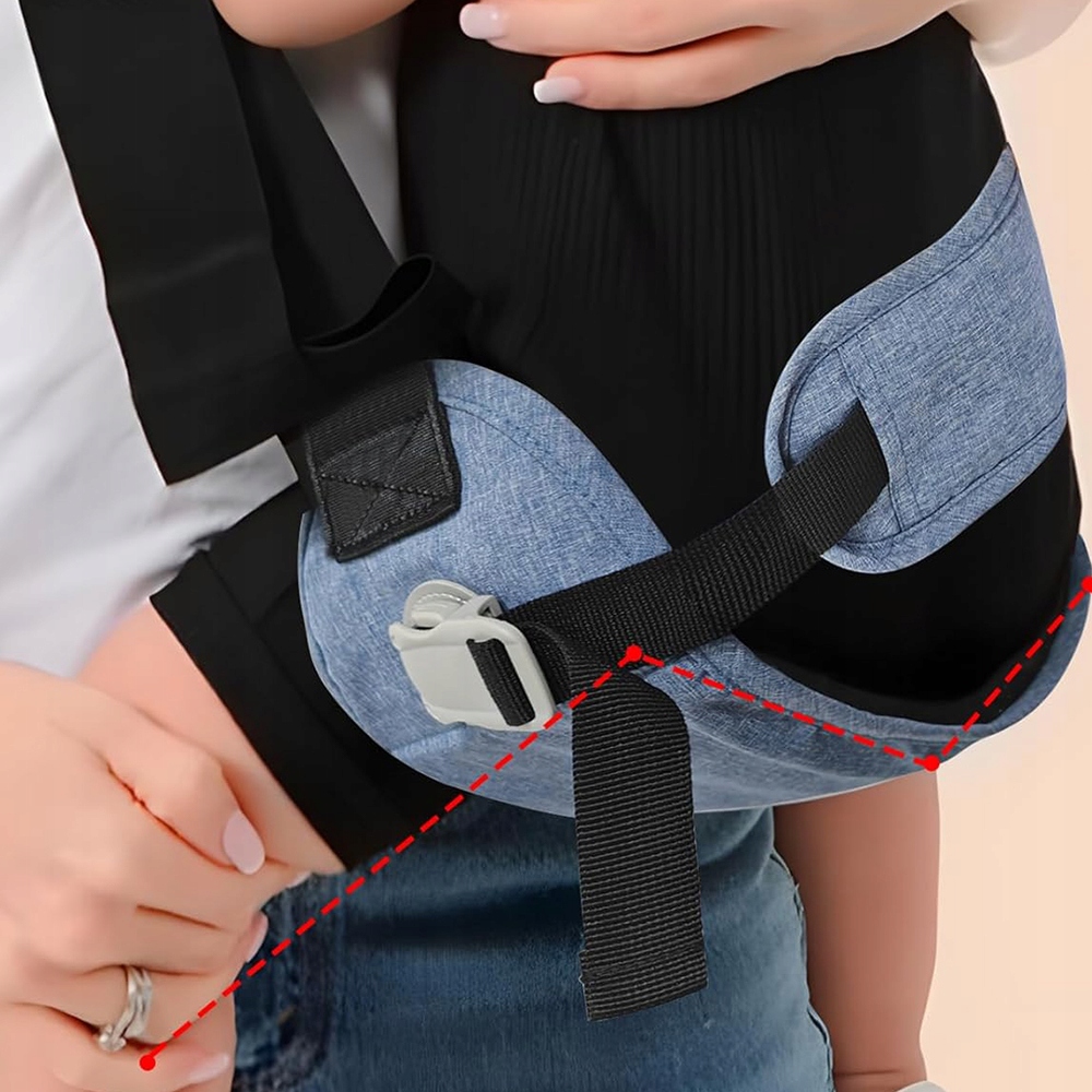 NASTAVITEĽNÝ BOČNÝ NOSIČ PRE DIEŤA, ERGONOMICKÉ PROTIŠMYKOVÉ SEDADLO Farba modrá