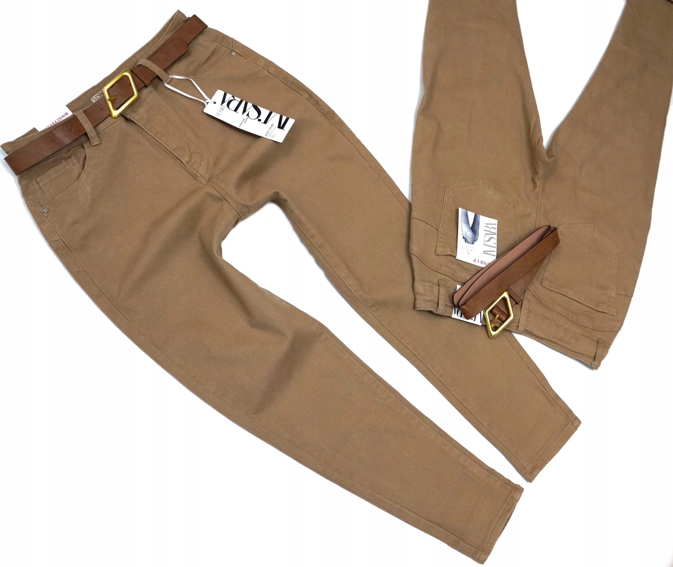 M.SARA DAMSKIE SPODNIE JEANSOWE MOM FIT LUŹNIEJSZE NOGAWKI WYSOKI STAN