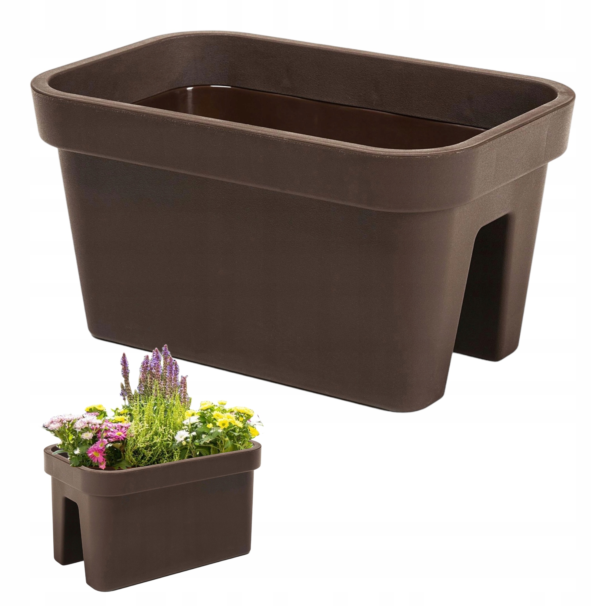 DONICZKA BALKONOWA NA BALUSTRADĘ TARAS DONICA OGRODOWA KWIETNIK BRĄZOWA