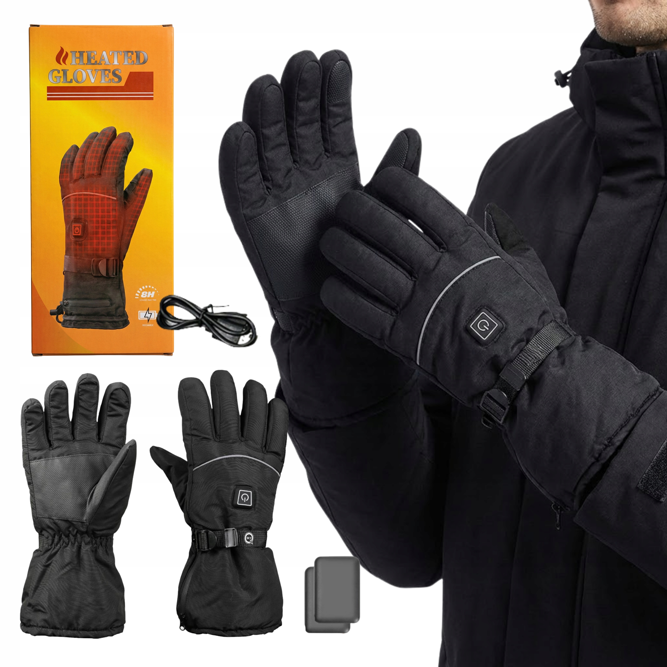 Pogrzewane Rękawice Do Jazdy Zimowe Dotykowe Na Z Powerbankami Dotykowe