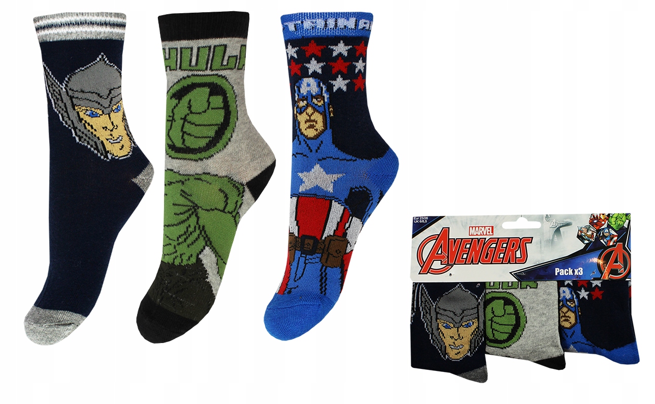 

Avengers Marvel Skarpetki Dziecięce 3-PAK 23/26