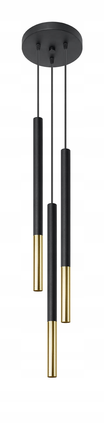 Sollux Závesná lampa Mozaica 3P čierna/zlatá, 3x12W
