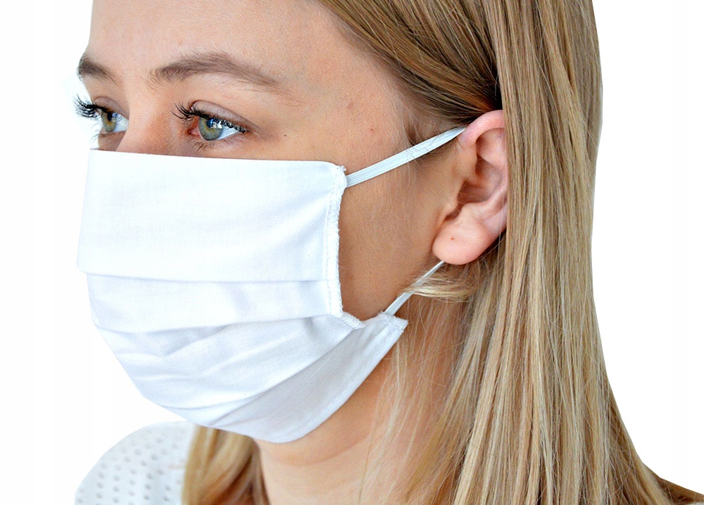 MASKA BIAŁA BAWEŁNIANA MASECZKA STREETWEAR POLSKA