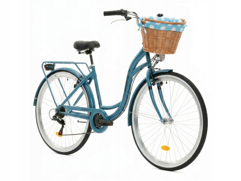 Rower miejski Indiana Moena S7B 28 cali damski Niebieski Koszyk Wkład