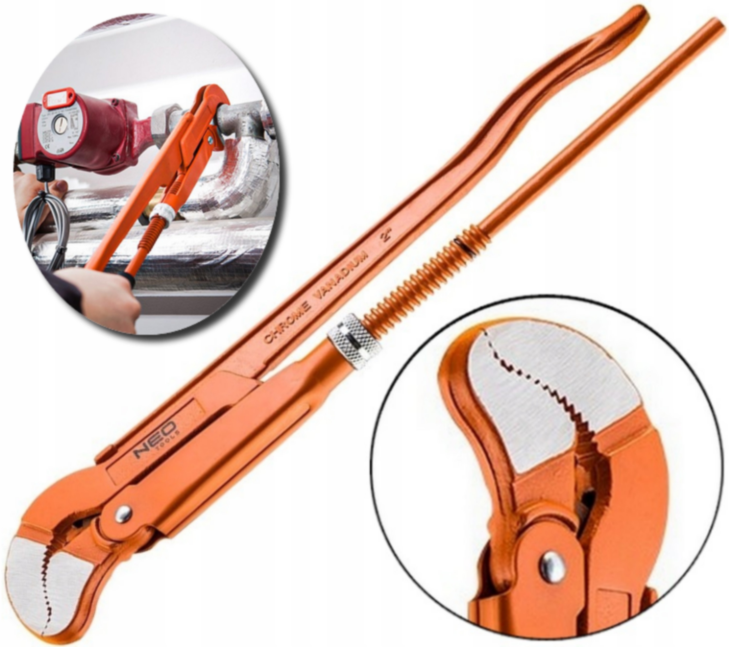 Stavitelný klíč pro trubky 2.0" 535 mm typ S Neo CrV leštěné čelisti Pro