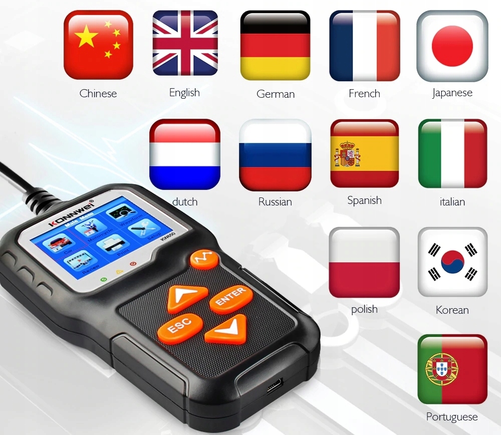 TESTER DO AKUMULATOROW 6V 12V Konnwei KW650 Druk EAN 781791009525