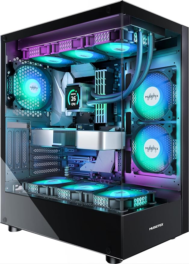 Musetex K2 – Pc Mid Tower Atx s 6 ventilátormi Pwm Argb Sklo