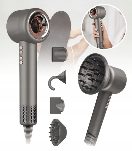 Moderní Vysoušeč Vlasů Nástavce Různé Nástavce Difuzér 5v1 Výkon 1600 W