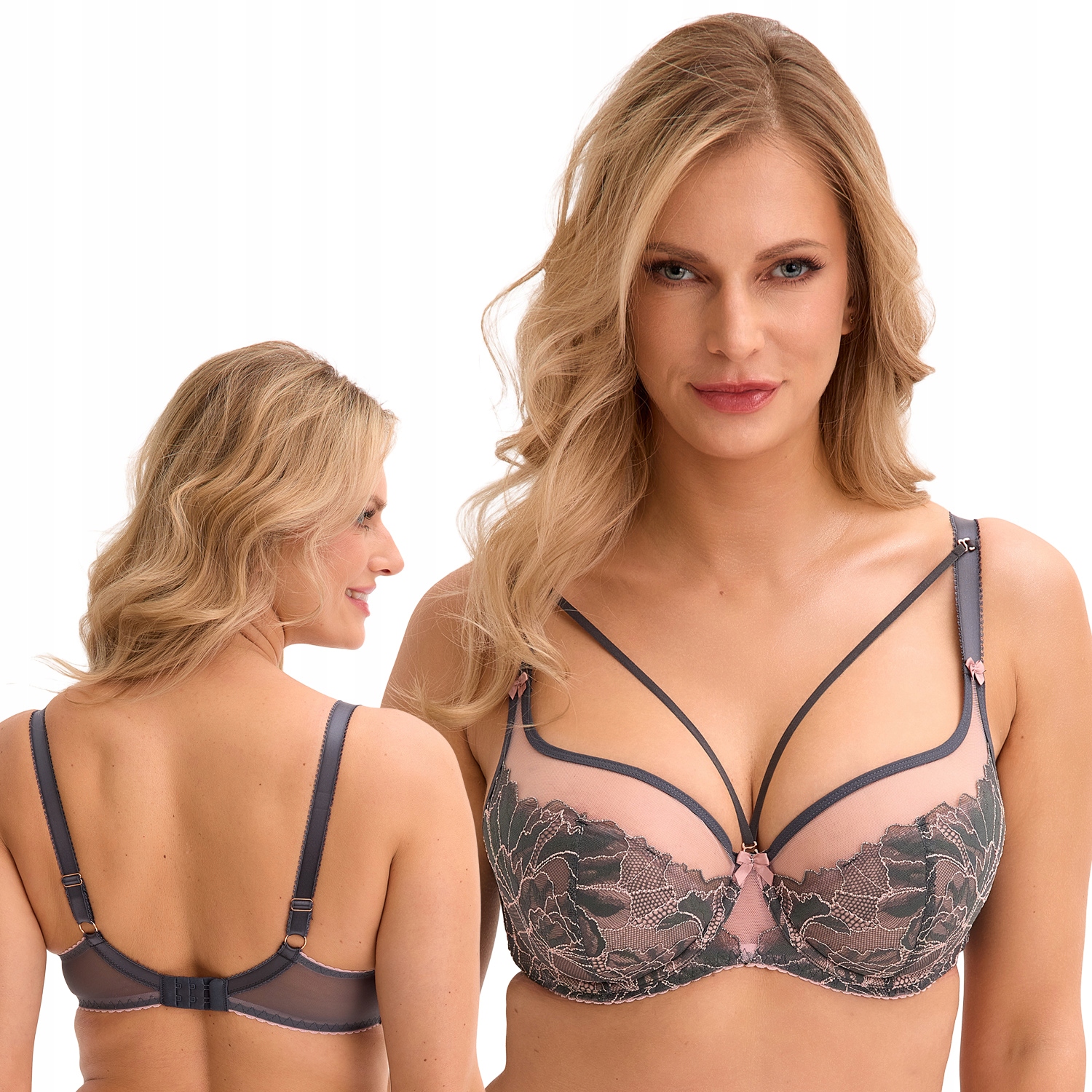 Gaia 1318 Priya grafitově růžová 70D Polovyztužená podprsenka