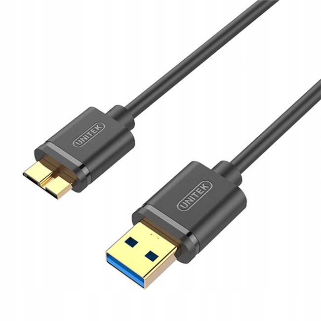 Kabel przewód micro USB 1.0m czarny Unitek Kod producenta Y-C461GBK