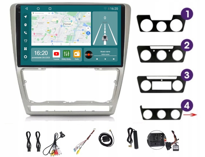Rádio Navigácia Carplay Android Škoda Octavia 2 2004-2013 256GB Sim