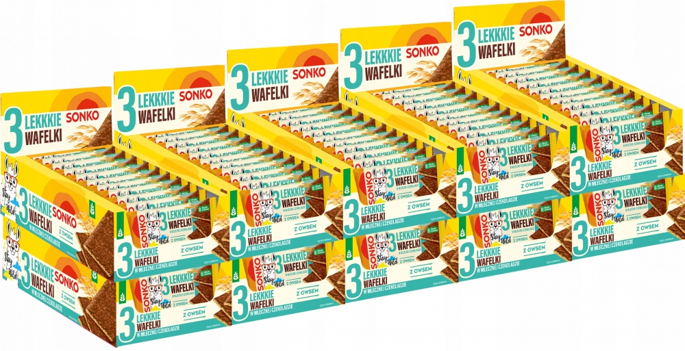Sonko Kids Lekkie Wafelki Owies Czekolada Mleczna 36g x110