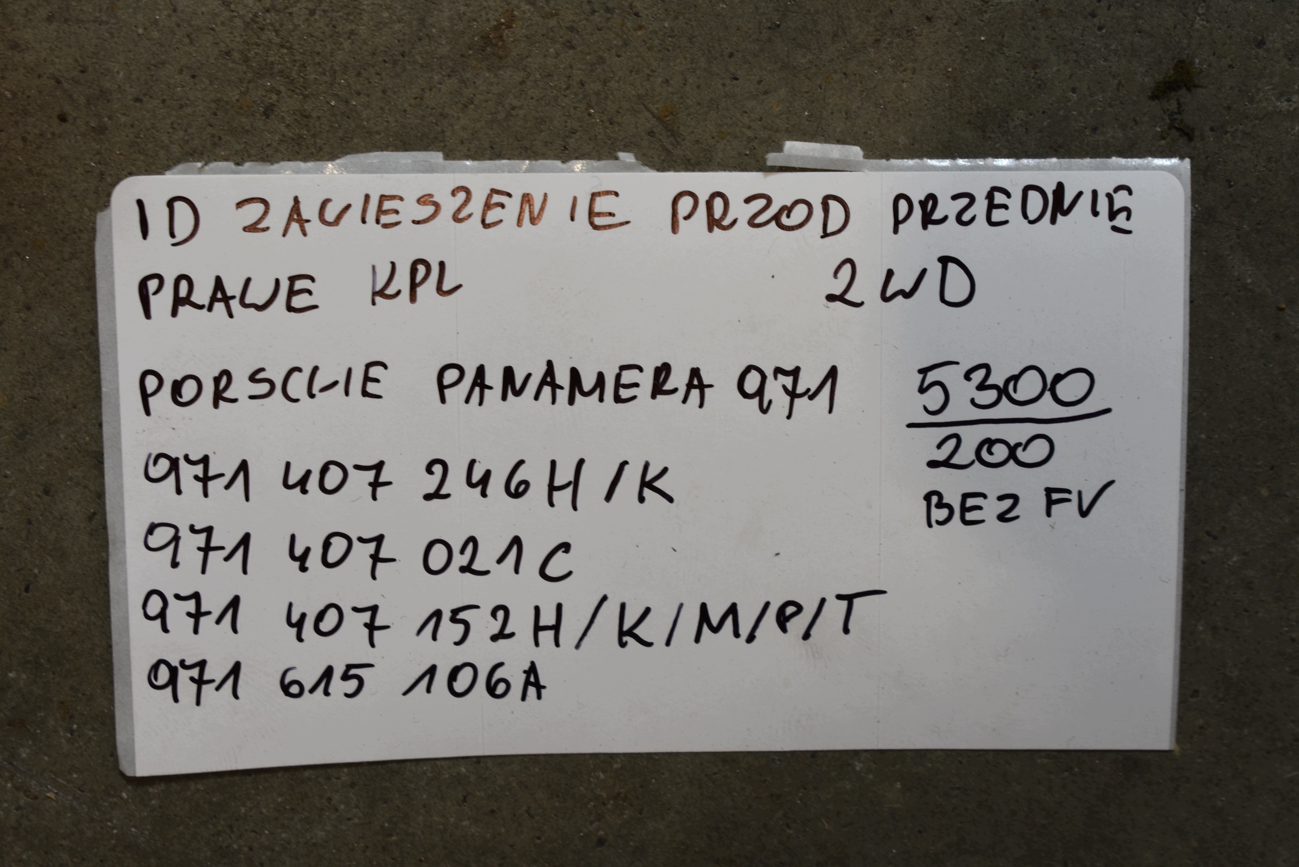 IDEALNE sususpension front front right KPL. 2WD PORSCHE PANAMERA 971 1