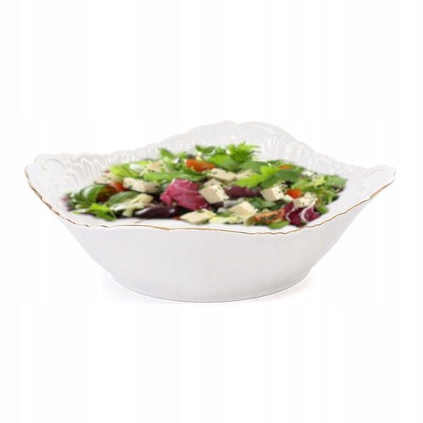 

Salaterka miska 24cm Rococo złoty pasek kwadrat