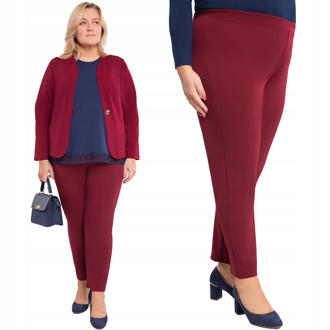 Bordové společenské kalhoty 46