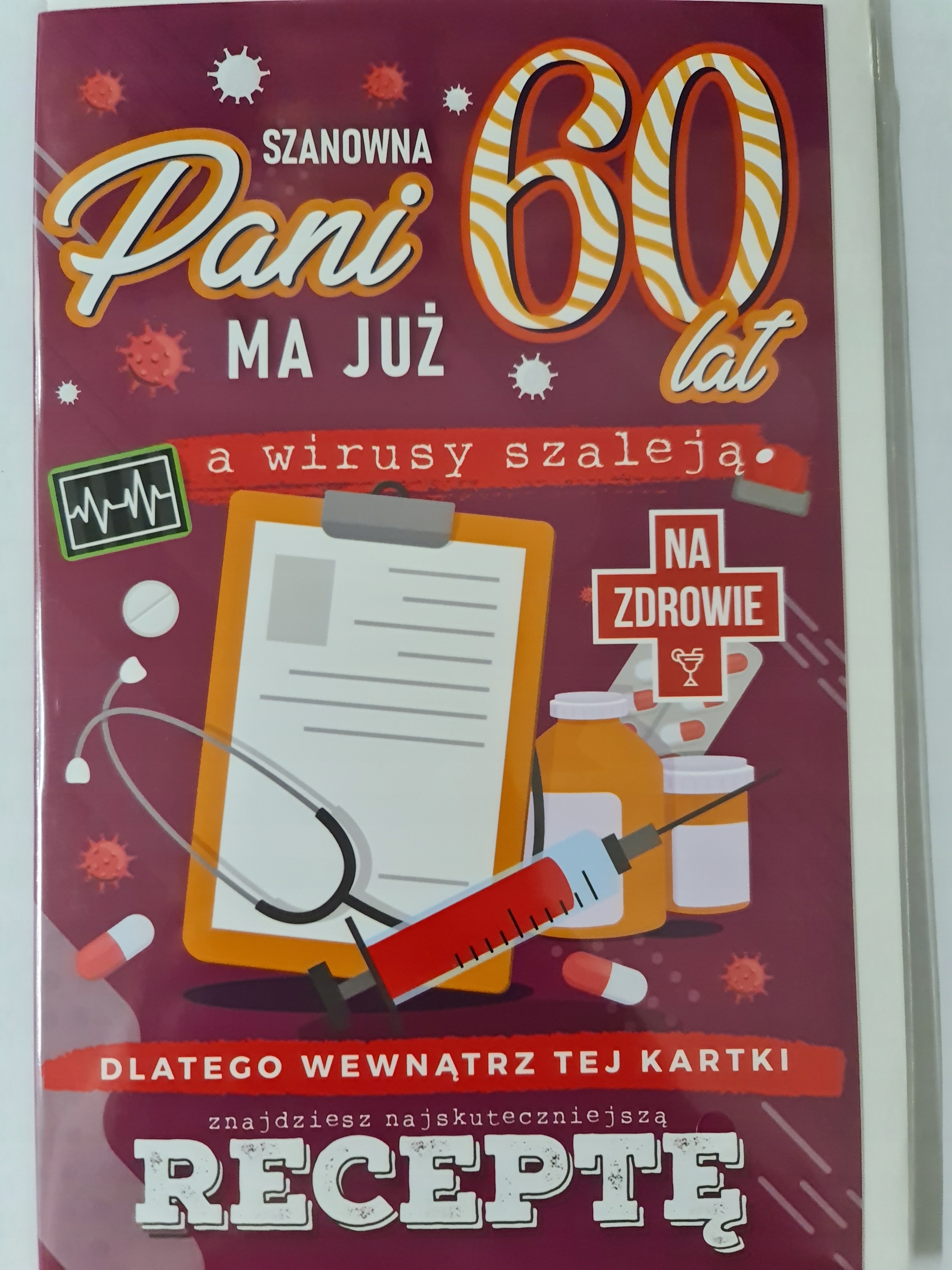 

kartka urodzinowa na 60 lat sześćdziesiąte sześćdz