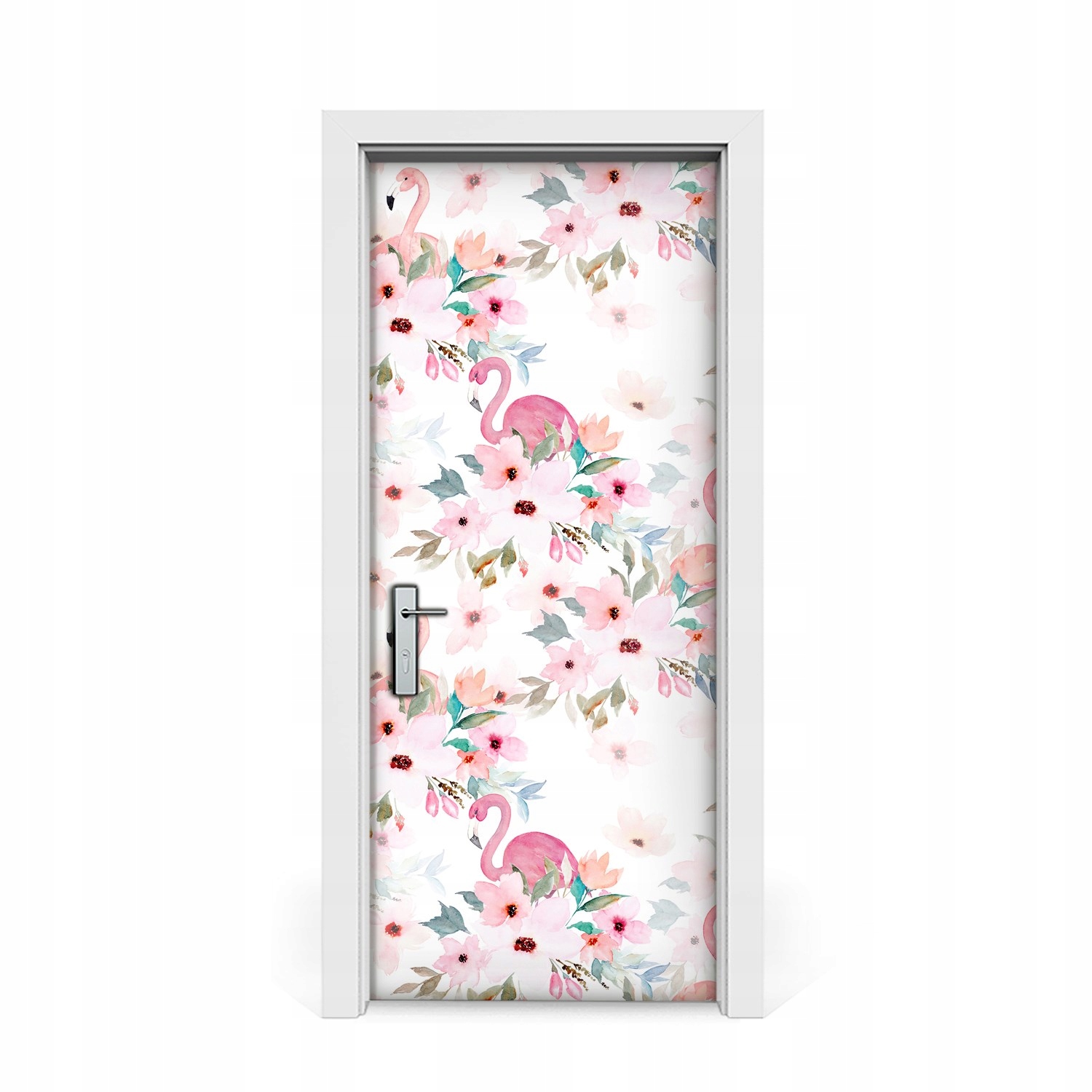 

Naklejka na drzwi okleina Różowe flamingi 85x205