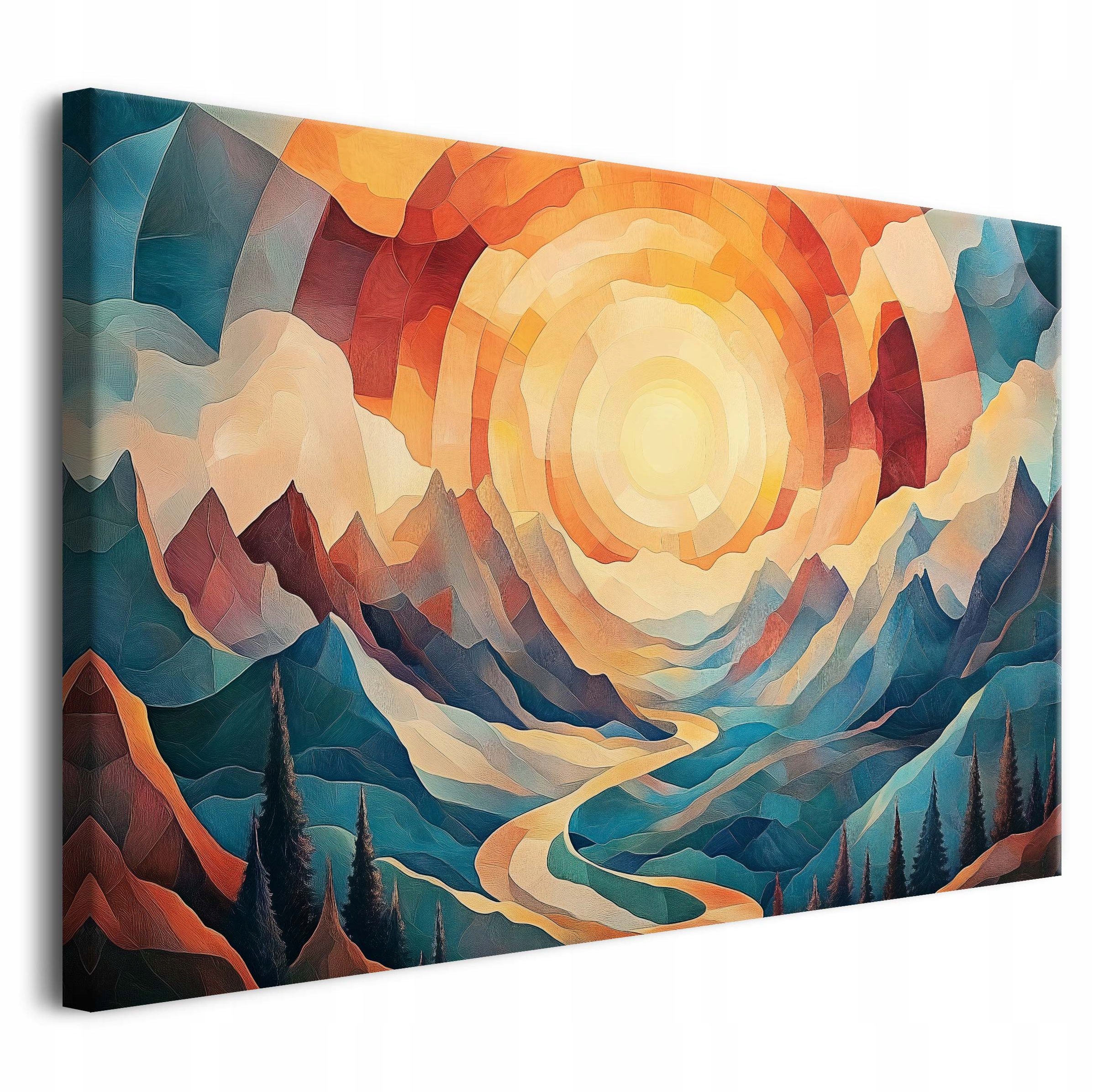 Artystyczny obraz na płótnie Nowoczesna mozaika na ścianę do salonu Góry