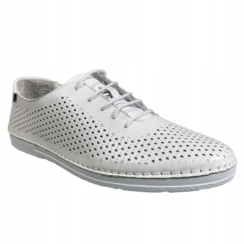 LORETTA VITALE 227 ażurowe białe półbuty R.38