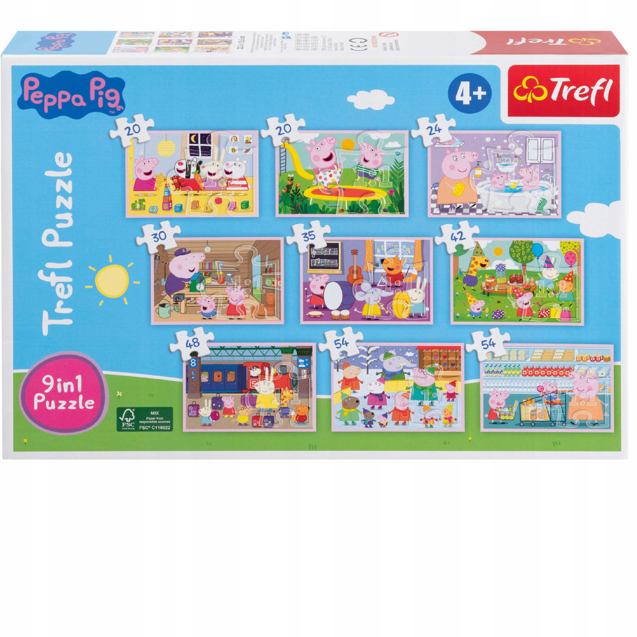 

Trefl Puzzle świnka Peppa 9 w 1 zabawy Peppy Pig