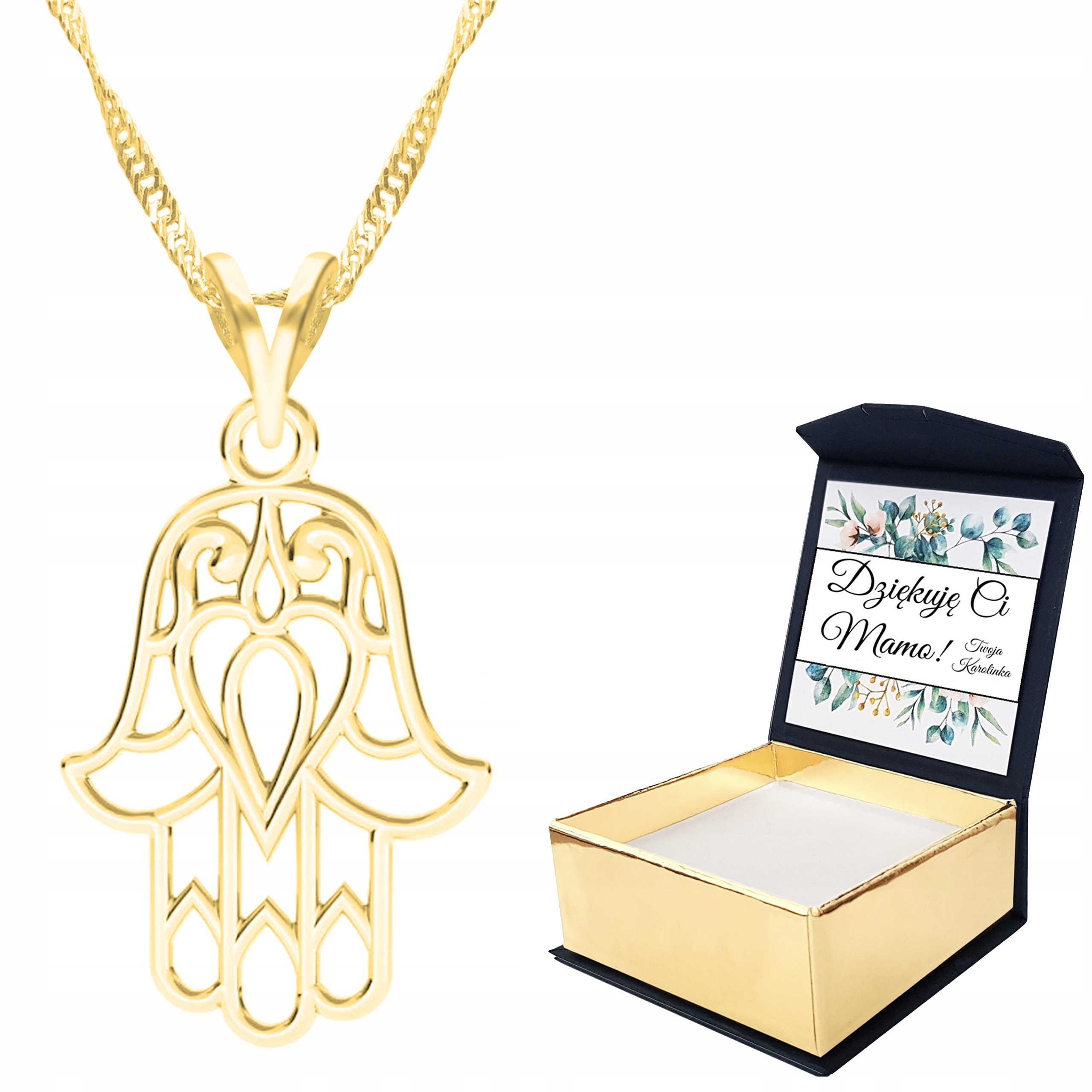 Zlatý náhrdelník ruka Prozřetelnosti Vlastní Potisk