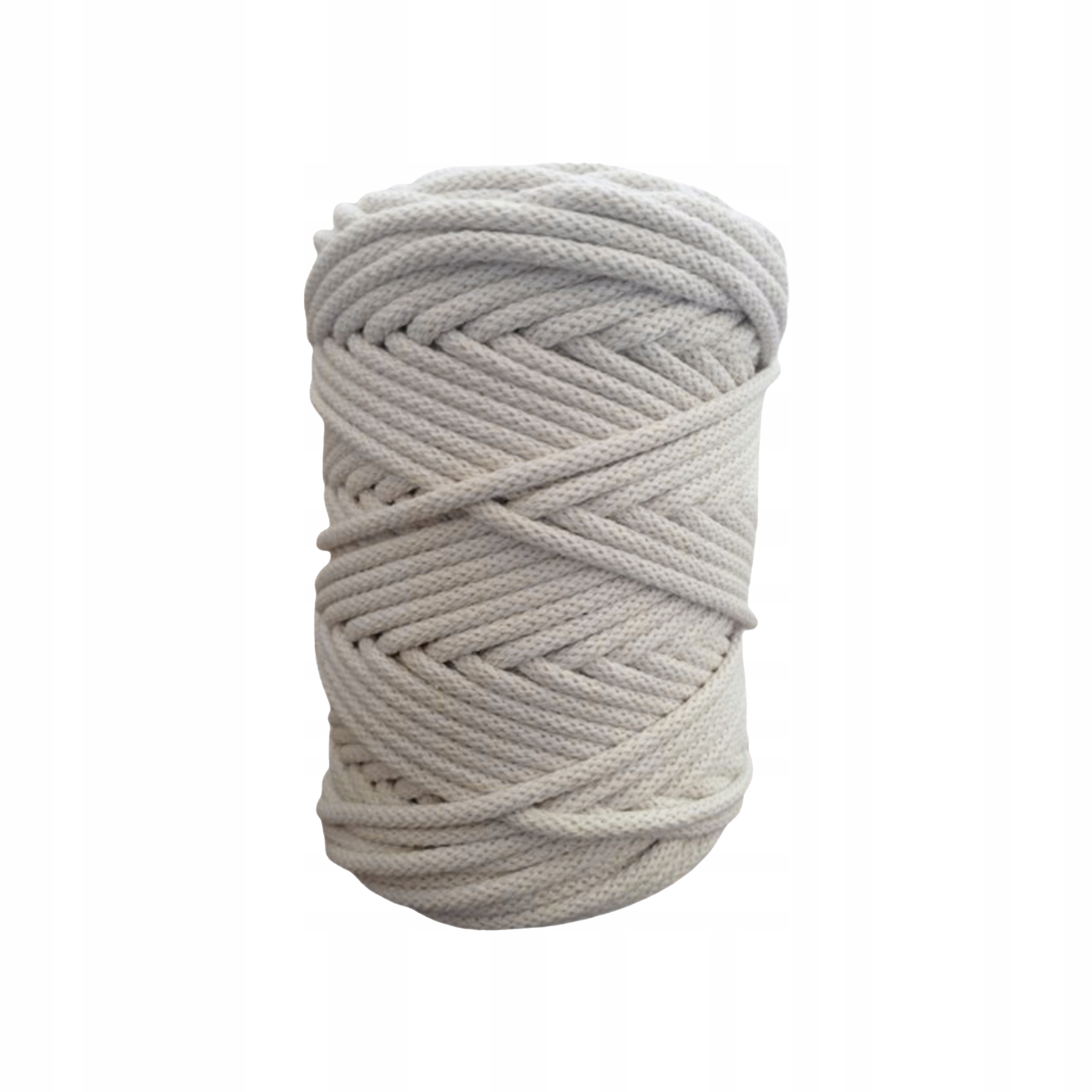 Bavlněná šňůra na makramé 5 mm Přírodní 100 m pro háčkovací košíky