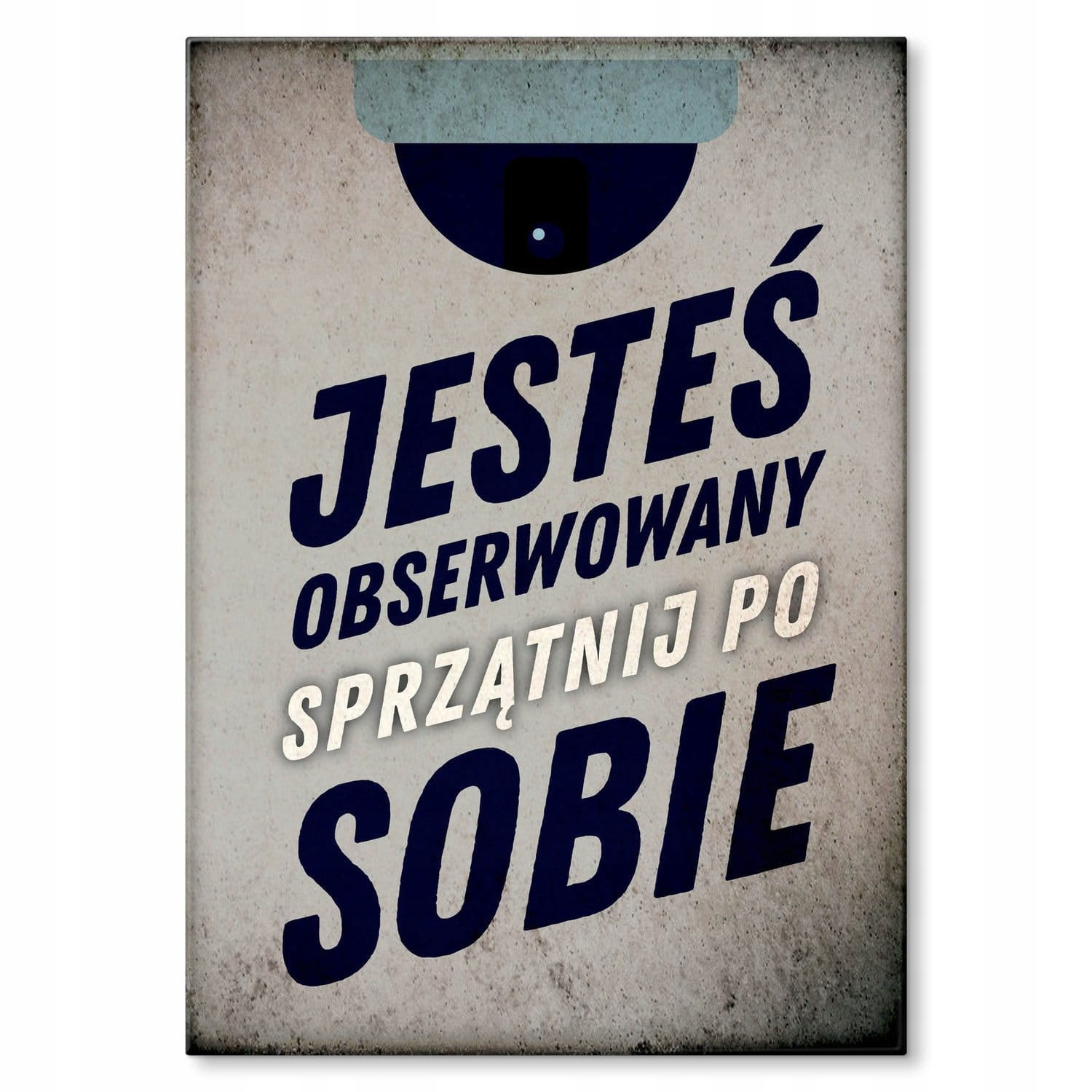 Ozdoba dárek kovový plech plakát s nápisem Ukliďte po sobě retro styl
