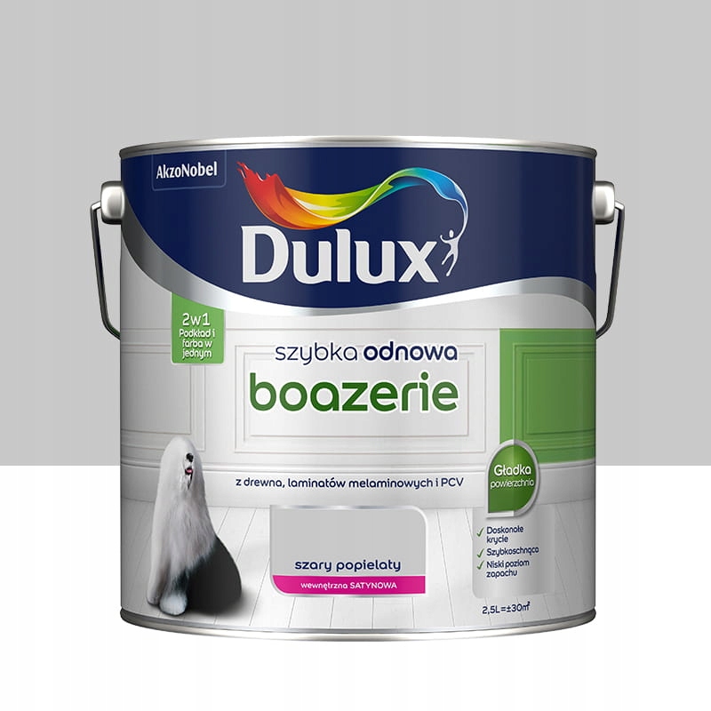 

Farba Dulux szybka odnowa Boazerie Szary popi 2,5l