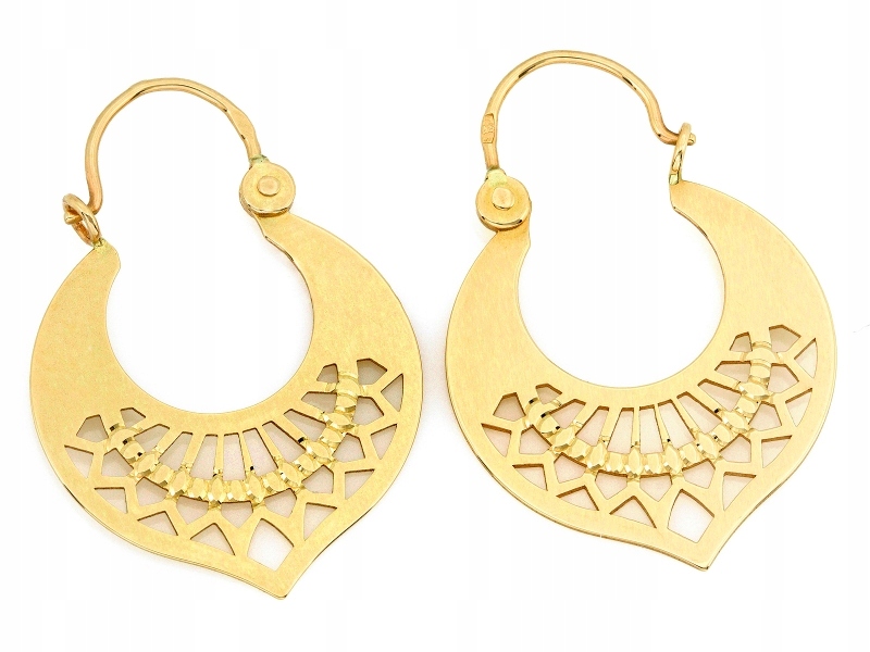 Zlaté náušnice 585, vyřezané, nadčasové pro maminku, pro babičku jako dárek
